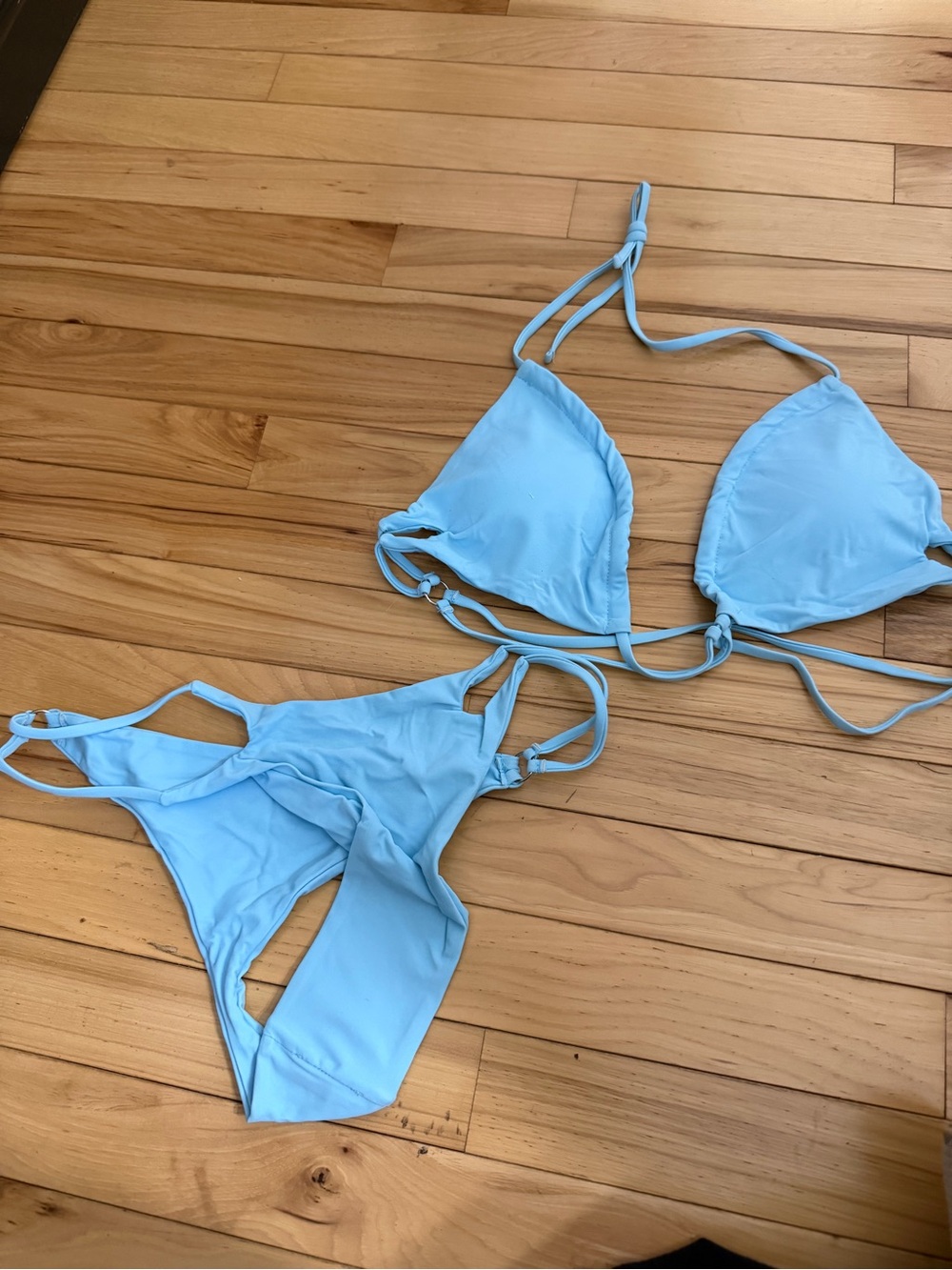 Amazon Light Blue Triangle String Bikini Set